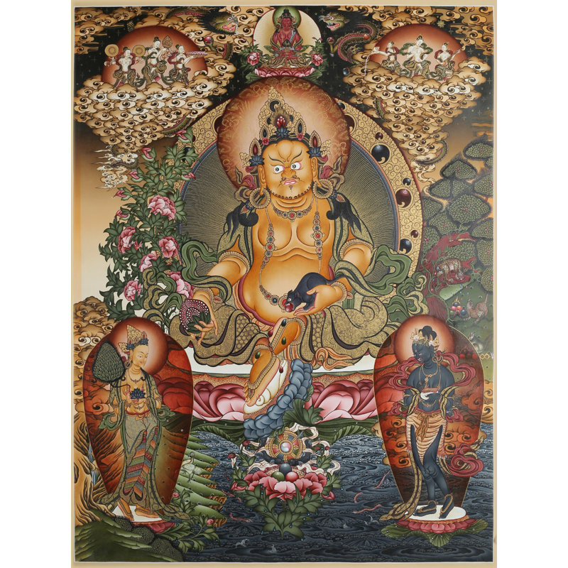 Jambhala, peinture de Thangka tibétaine (Thangka sans brocart)