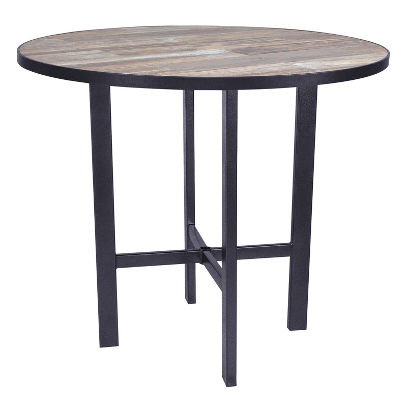 Tables Outdoor Round Table, 29.5" H x 42" W x 42" D, Canyon Taupe, Graphite