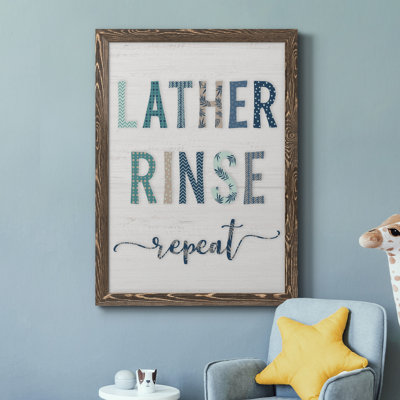 Lather Rinse Répétition - cadre photo, art textuel sur toile