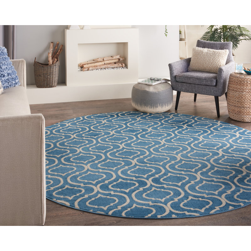Kardinya Geometric Indoor Rug, Round 8'