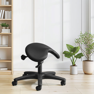 Adjustable Height Ergonomic Stool with Removable Casters/Wheels