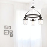 Georgetown 3 - Light Dimmable Wagon Wheel Chandelier