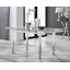 Tierra Modern Glass & Metal Extendable Dining Table Set & 6 Luxury Faux Leather Dining Chairs