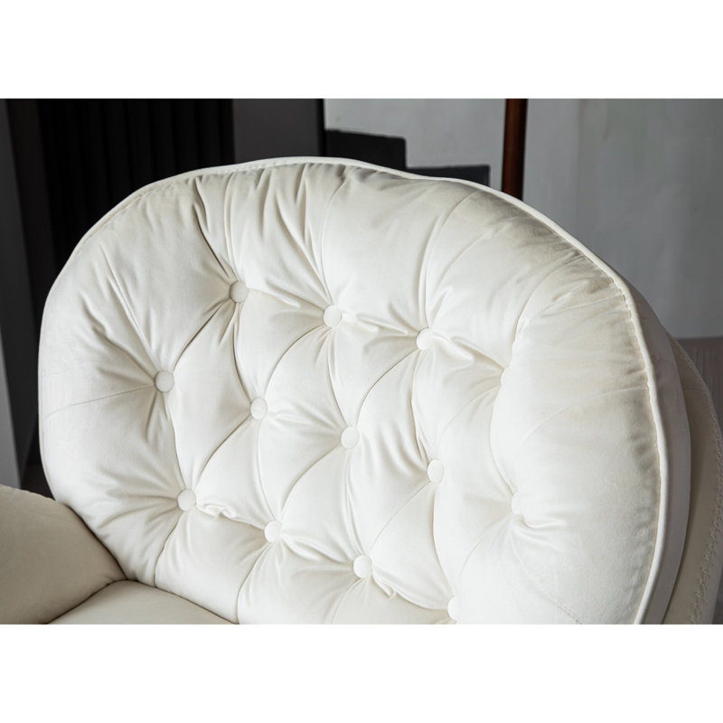 Bonhomme Velvet Swivel Lounge Chair With Footstool
