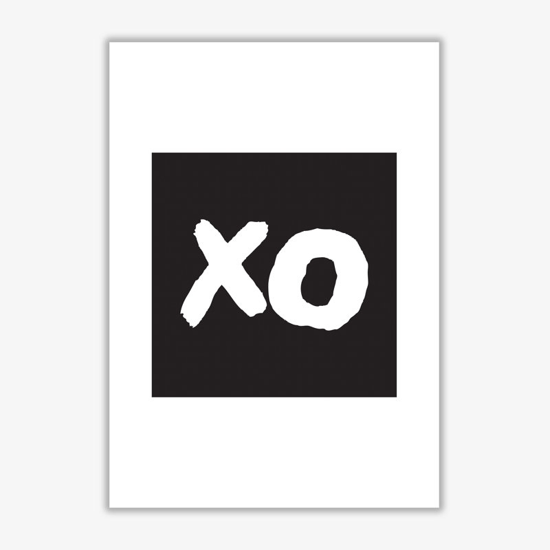 XO Black Square - Print, 60 cm H x 42 cm W x 1 cm D, No Frame