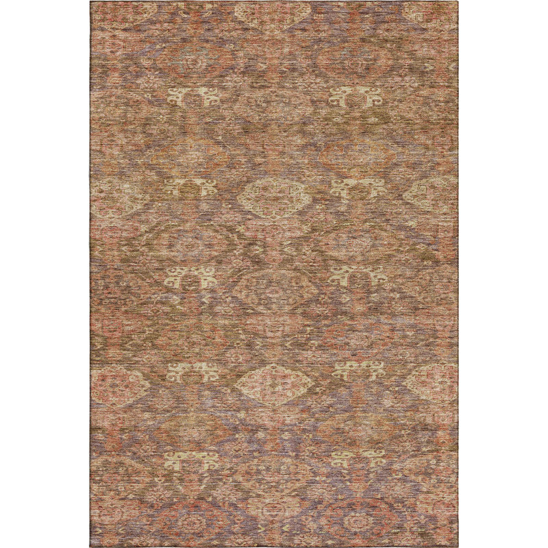 Tapis damassé de qualité supérieure lavable à la machine Jamestown AMF1084, Rectangle 2 pi 6 po x 3 pi 10 po