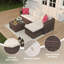 Ensemble de canapé d'extérieur 5 pièces en rotin avec table de rangement et repose-pieds pour le jardin-595960939-595960938