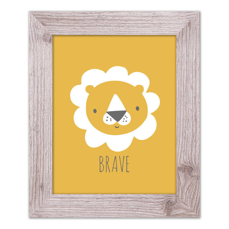 Art encadré courageux, H 14 po x l 11 po x P 0,75 po, Cadre blanc