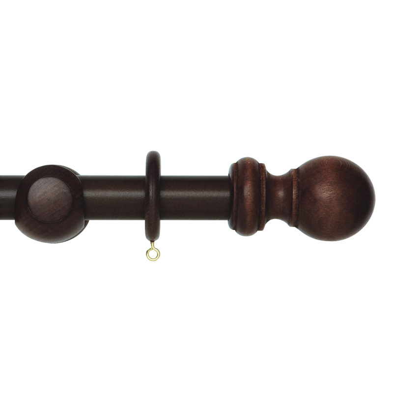 Arben Wood 200cm 1cm Single Pole, Dark Oak