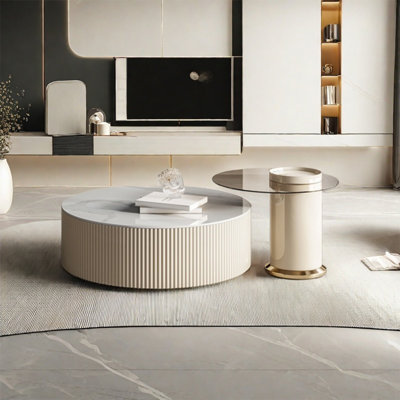 Light luxury simple round rock table