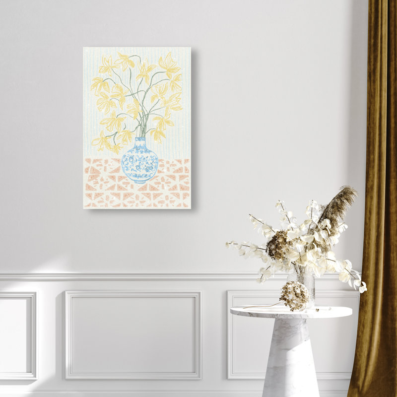 Yellow Iris Summer Print by Oliver Gal, 15"H x 10"W, Gallery Wrapped