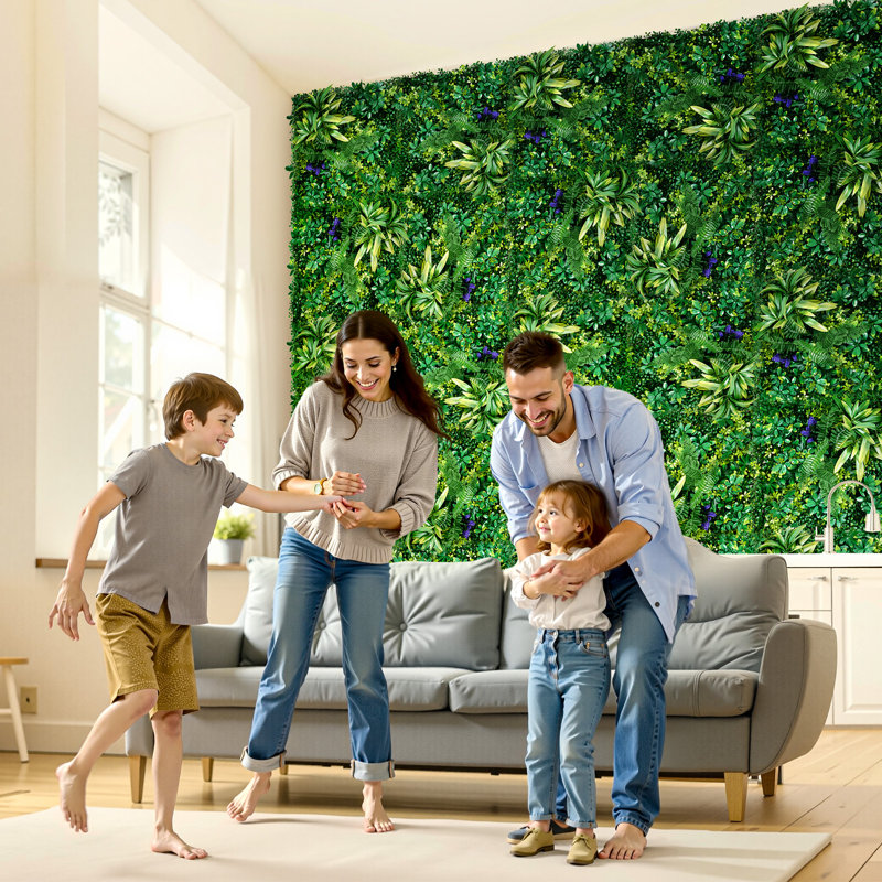 Panneaux muraux de gazon artificiel 20 x 20 pouces verdure 3D pour l'intimité du décor, 12