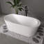Baignoire autoportante Fslefay 67'' en acrylique, baignoire profonde avec bonde chromé à clapet et trop-plein intégré pour salle de bain spa, blanc brillant