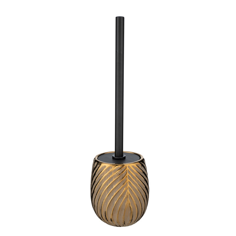 Ryniah Free-Standing Toilet Brush & Holder, Gold