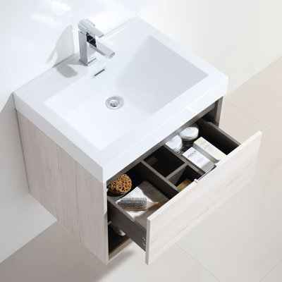 Ensemble de meuble-lavabo mural simple 24 po Dansfield