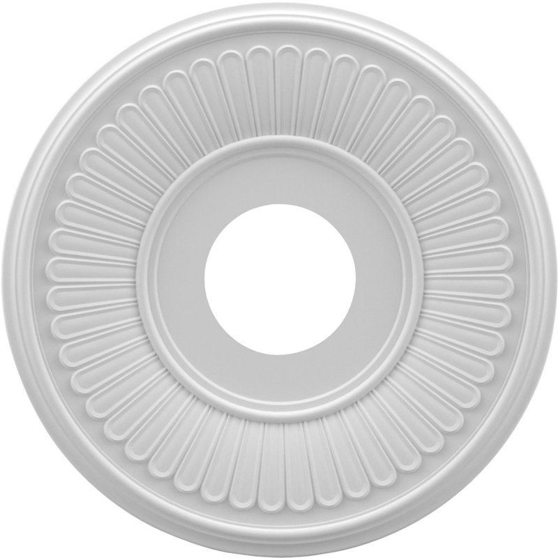 Médaillon de plafond Berkshire en PVC thermoformé, Inachevé, H 13 po x l 13 po x P 0,75 po