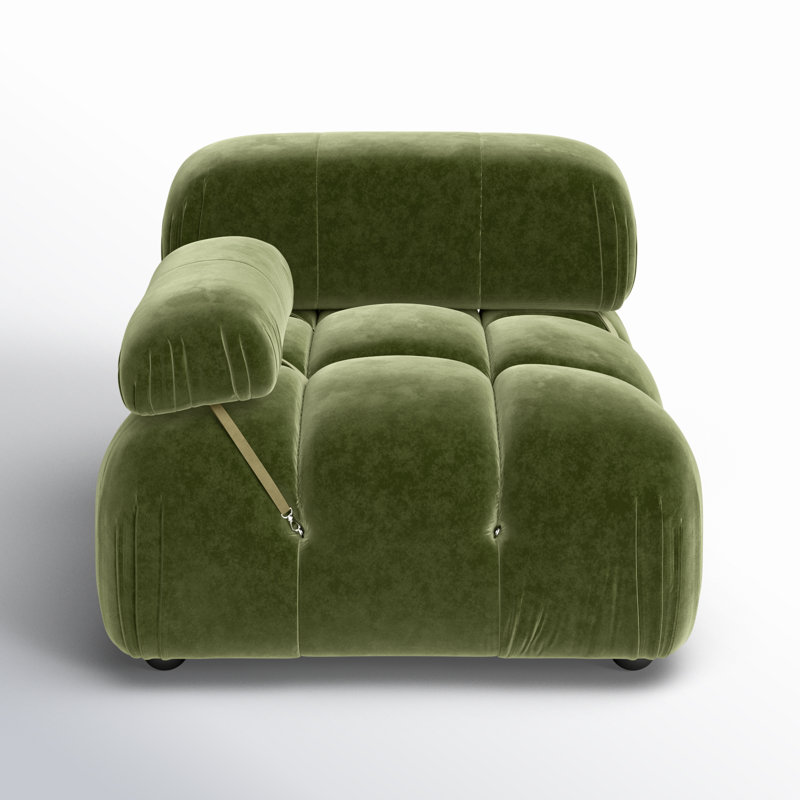 Saliah 36" W Lounge Chair, Olive Green Velvet