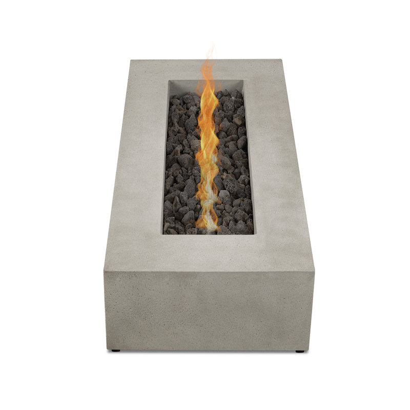 La Valle 72" Rectangle Propane Fire Table, Flint
