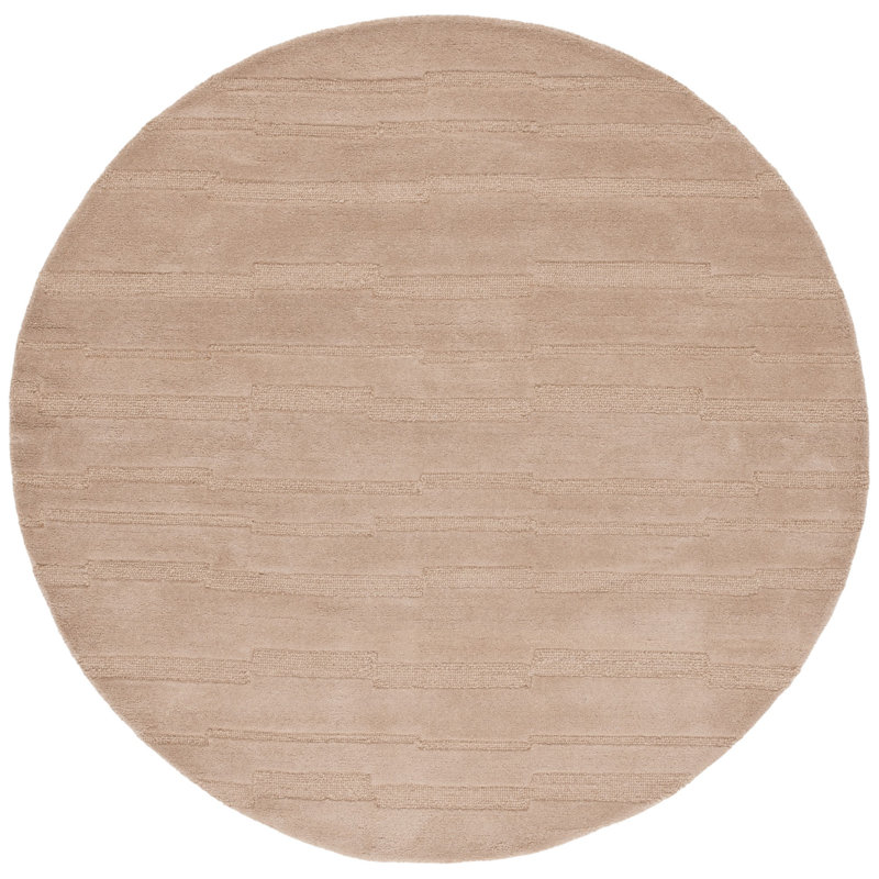 Elona Hand Tufted Cotton/Wool Area Rug in Taupe, Round 6'