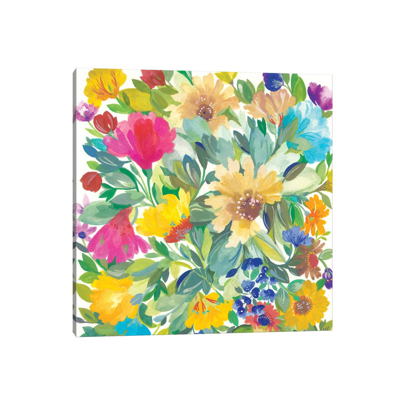 Meadow Bouquet Detail by Kim Parker - Wrapped Canvas Painting, 93.98 cm H x 93.98 cm W x 1.91 cm D