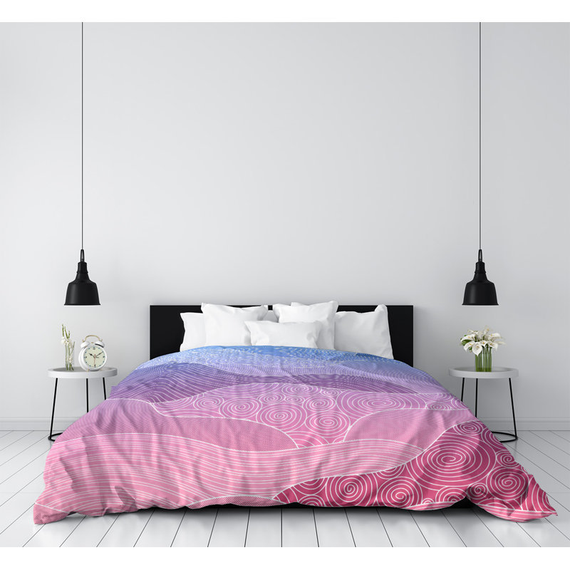 Housse de couette Katelyn Elizabeth, Housse de couette simple TG, Polyester brossé, Bleu / Vert / Rose