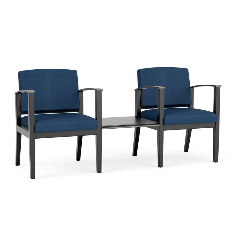 Structure en bois tandem 2 places avec table centrale Amherst, Noir, Patriot Plus Blue Ridge