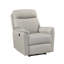 Fauteuil inclinable électrique Lea USB avec bourre en mousse et cuir gris clair