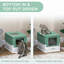Litière pour chat pliable de qualité supérieure - entièrement fermée, résistante aux odeurs avec plateau de tiroir, double entrée / sortie et pelle assortie-906773981