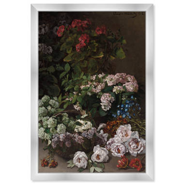 Floral Spring Tapestry Pattern by Birch Lane - Picture Frame Print Frame Color: Silver, Size: 32 H x 22 W