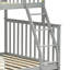 Lit superposé simple au-dessus de double en bois gris, équipé et doté de caractéristiques, construction en pin robuste, peut être divisé en deux pour plus de commodité, pas de sommier nécessaire, rampe supérieure - protection de la longueur, bas