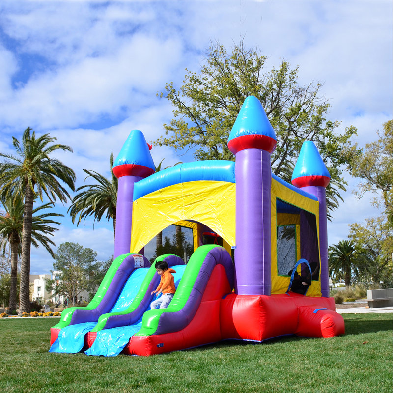 HeroKiddo Jelly Bean Commercial Grade Bounce House with Slide (with Blower), No Pool
