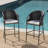 Outdoor PE Rattan Barstools With Waterproof Cushions, Set Of 2