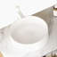 Lavabo de salle de bain 16 po, vasque ronde en céramique sans robinet, sans armoire, blanc