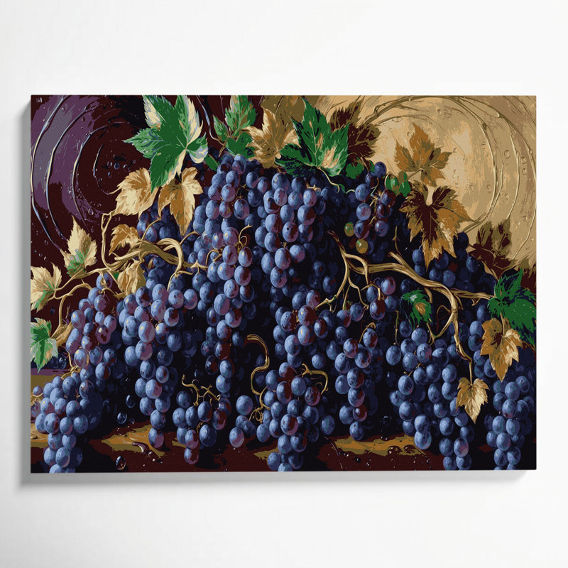 «Fruit Grape Champagne», art mural sur toile, H 20 po x l 24 po