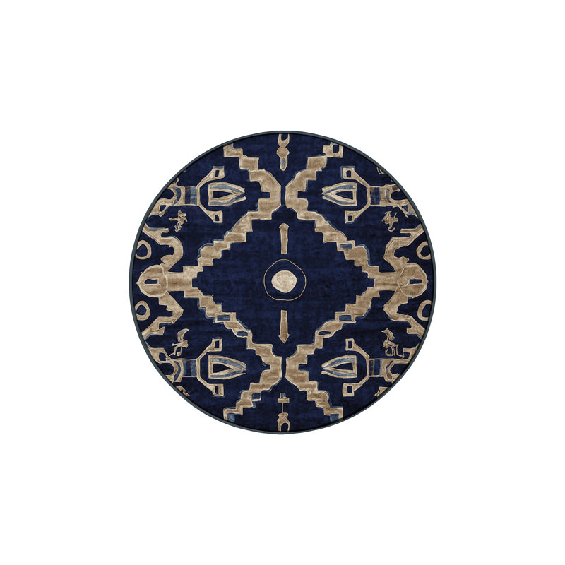 Machine Washable Gray Area Rug, Round 8'