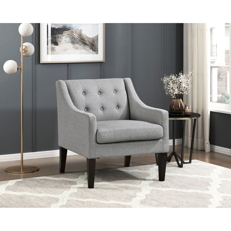 Élégante chaise d'appoint avec une base de siège en contreplaqué et une structure confortable en mousse robuste, Gris