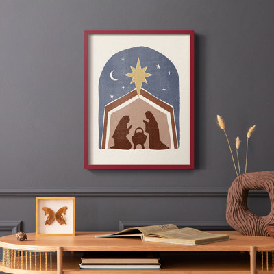 Boho Nativité I, reproduction encadrée - bois massif