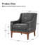 Fauteuil l 28,7 po Arshanti avec pieds en bois massif-77429548