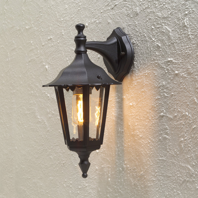 Firenze Powder Coated Finish Outdoor Wall Lantern, Black