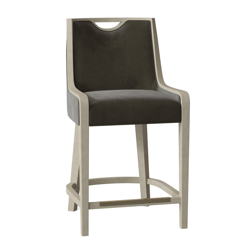 Tabouret de comptoir 26,5 po Anthony, 100% polyester 9953 Loden, Gris anthracite