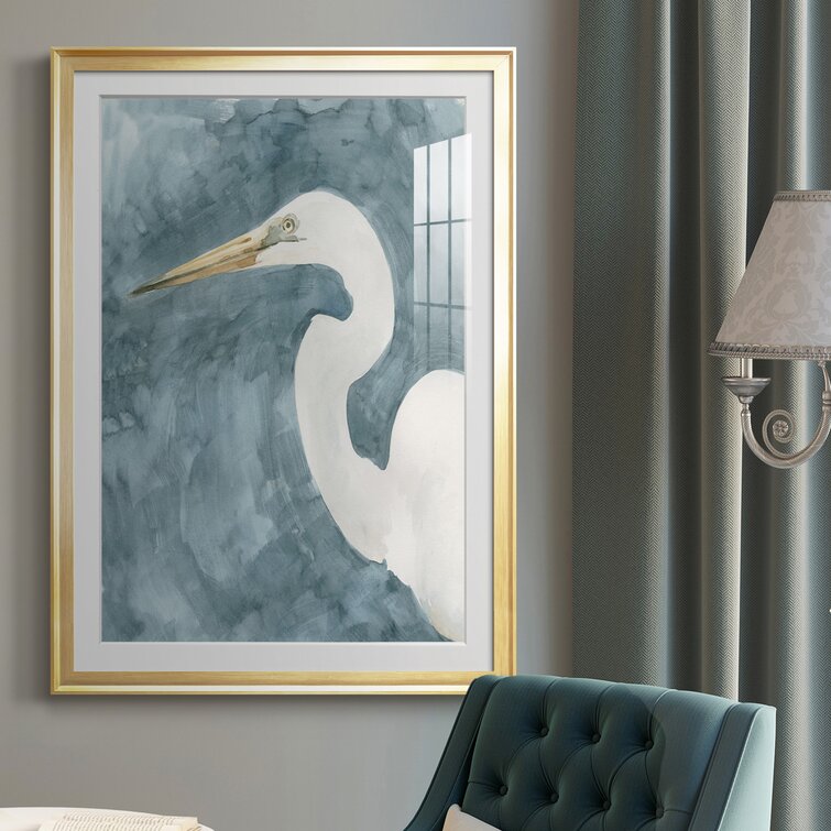 Watercolor Heron Portrait I - Print