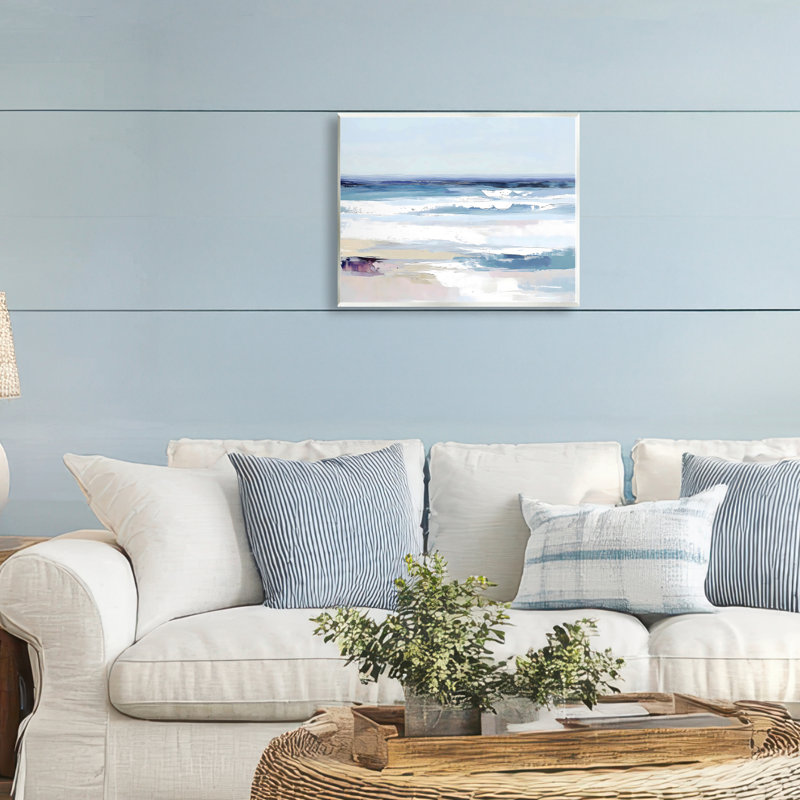 Abstract Waves on Shore Wall Plaque, design by LSR Creative Studio