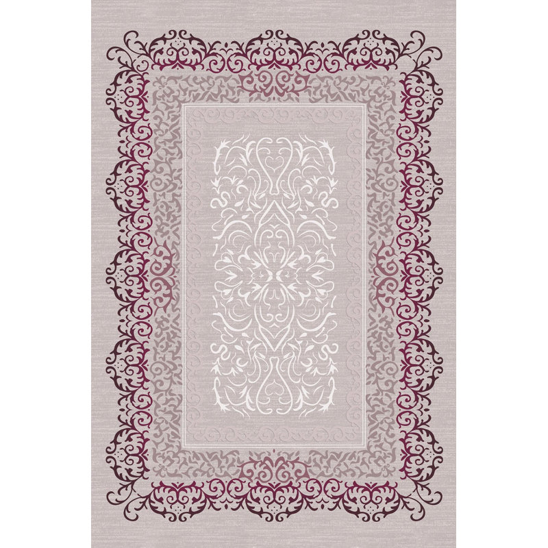 Antibacterial Woven Carpet (2.6 x 4.0 ft), 100% Polyester, 0.3 in Pile Height | Non-Slip PVC Dot Underside, 3D Digital Printing | Machine Washable, Easy Care for Living Room, Bedroom & Office