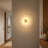 10" Natural Stone Round Wall Sconce with Metal Back Plate – Hardwired Wall Light, LED Bulb Included
