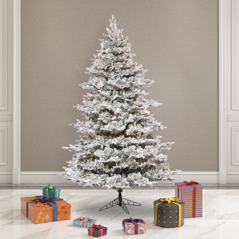 Kiana Lighted Artificial Pine Christmas Tree, 7.5' H