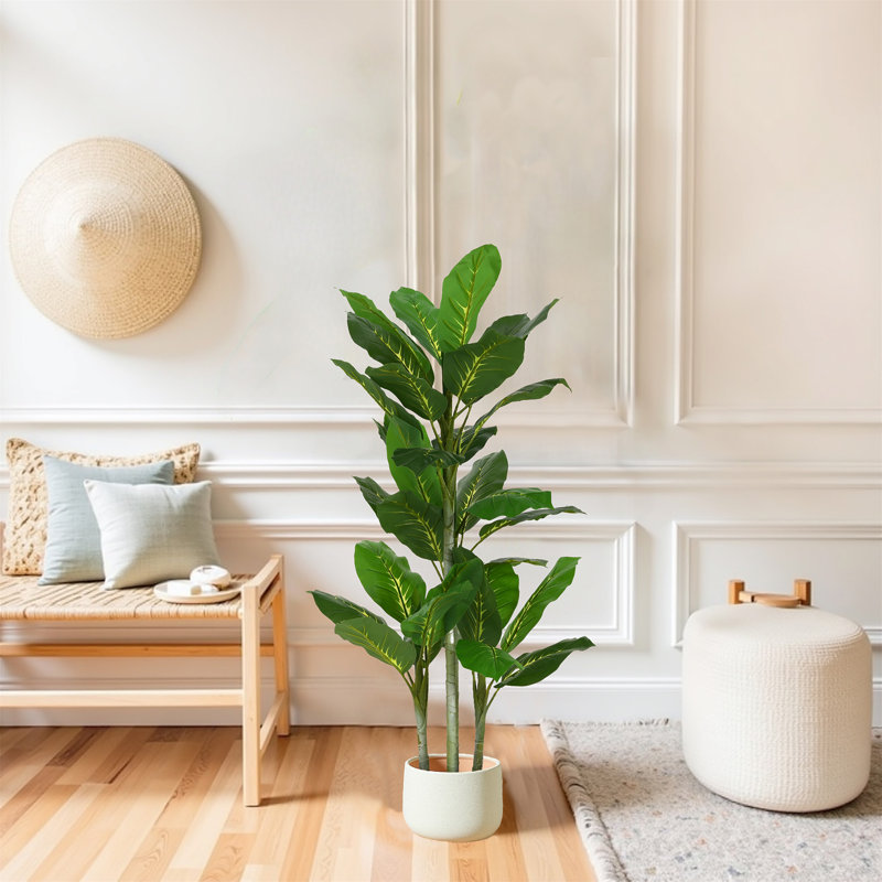 42 "plante artificielle avec pot de Daffenbachia