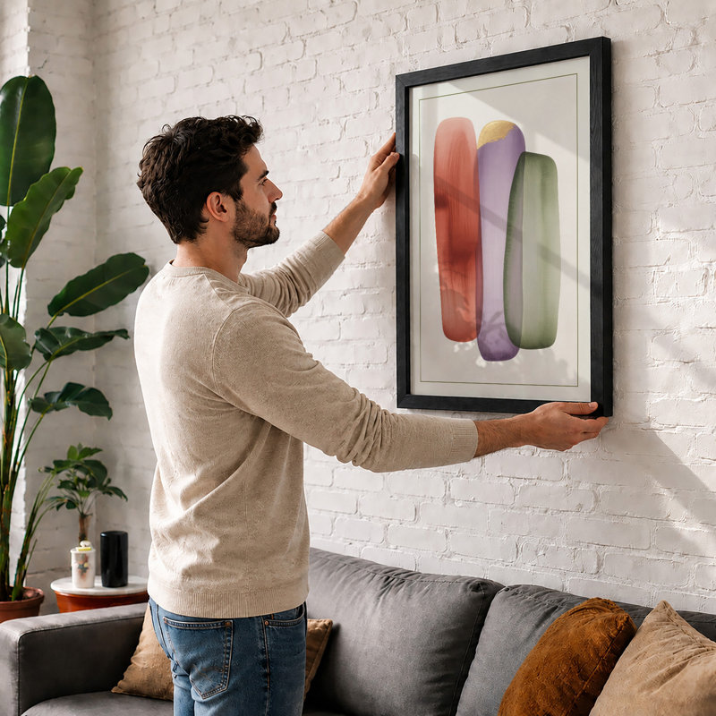 Soft Chromatic Forms Minimalist - Print, Oak, A4 - 29.7 x 21.0 cm
