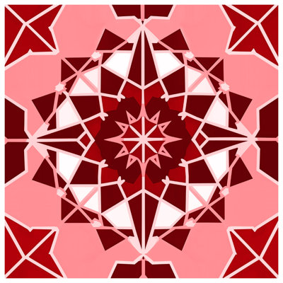 Red Pink Geometric Mandala Wall Tapestry - Mandala Wall Decor