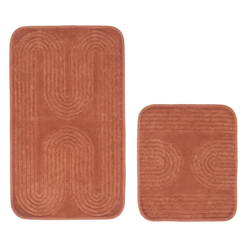 Ensemble de tapis de bain (2 pièces), Brun, L 26,8 po x l 39,4 po