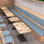 Banc de rangement moderne et simple avec banc de café-restaurant